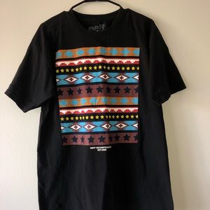 Neff Native American Blanket Pattern Large Black T-shirt